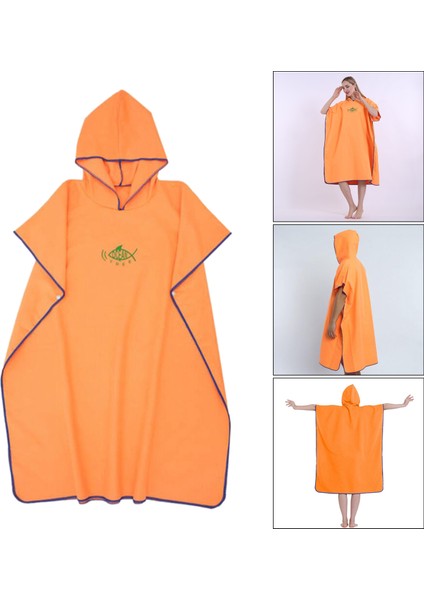 Sörf Panço Hızlı Kuruyan Değişen Robe Sörfçü Havlusu Kapüşonlu Cape Orange (Yurt Dışından) indirimleri