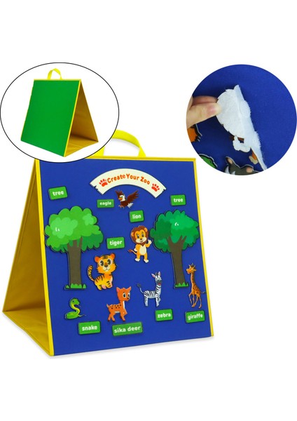 Katlanabilir Çocuklar Flanel Board Hikayeleri Keçe Kendi Ayakta Eğitim Keçe Kurulu Hikayesi Kurulu Kodları Çocuklar Için Setleri Playtime Aktivite Kitleri Ev Aksesuarları - Mavi Yeşil indirimleri