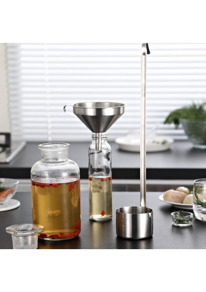 Gümüş Ton Paslanmaz Asılı Dökme Ölçü Şarap Kaşık Kepçe W / Kanca 50ML (Yurt Dışından)