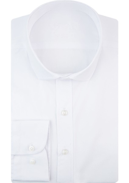 Slim Fit Beyaz Erkek Gömlek