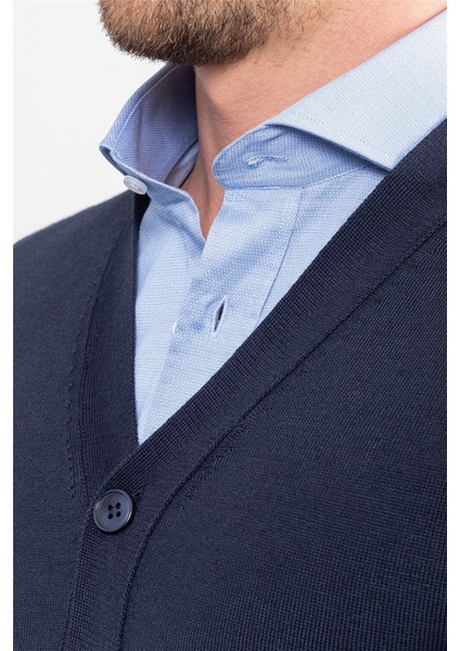 Lacivert Düğmeli Pamuklu Erkek Hırka modelleri