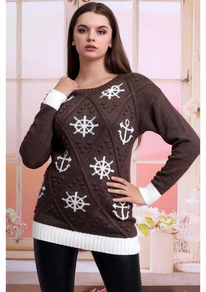 CM8-1058 Denizci Desen Triko Kahve fiyatları