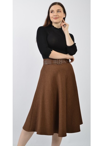 Bayan 75 cm Boyunda Kışlık Kloş Etek Soralline 780 Kahve indirimleri