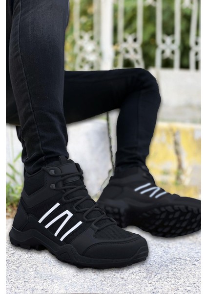 Siyah Beyaz Outdoor Trekking Erkek Spor Bot