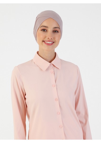 Nefes Alan Kumaş Pratik Çapraz Boru Bone - Duman Gülü - Ecardin