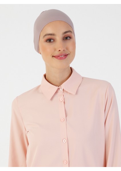 Nefes Alan Kumaş Geniş Ebatlı Bağcıklı Bone - Duman Gülü - Ecardin