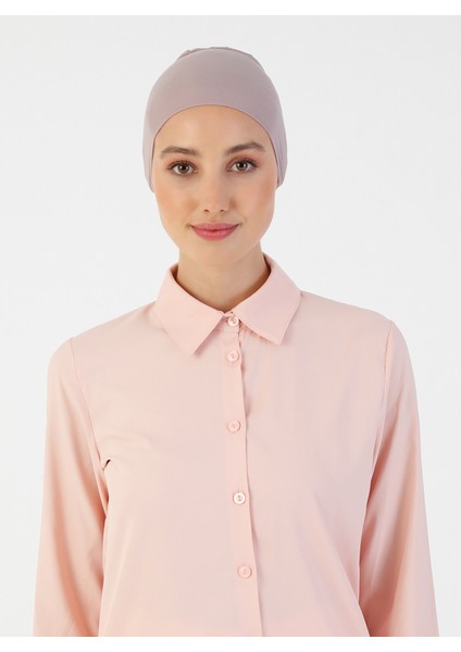 Nefes Alan Kumaş Geniş Ebatlı Bağcıklı Bone - Duman Gülü - Ecardin modelleri