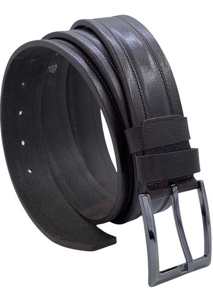 Koyu Kahve Deri 3.5 cm Klasik Kemer (Tek Katmanlı Deri) - 309-61 fırsatları