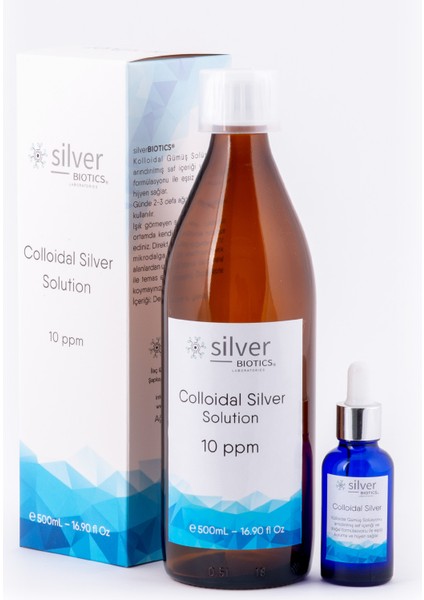10 Ppm 500 ml x 2 + Cam Damlalık ve Cam Nazal Sprey Hydrasense Kolloidal Gümüş Suyu fiyatları