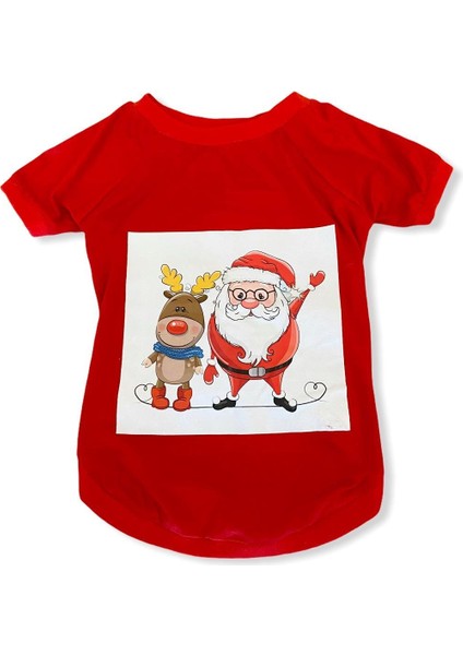 Noel Baba ve Rudolph Büyük Irk Köpek Tişörtü