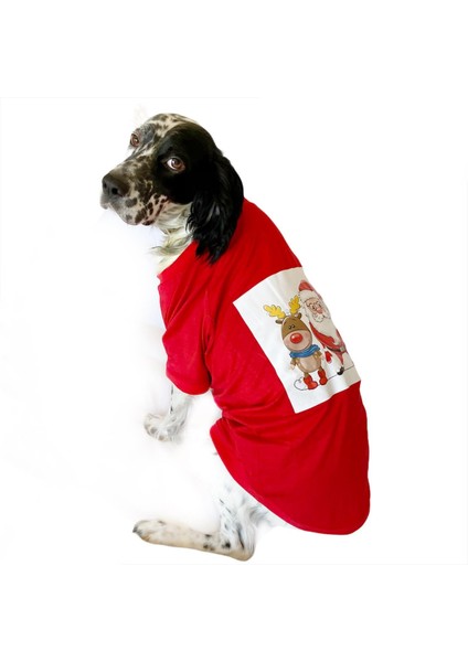 Noel Baba ve Rudolph Büyük Irk Köpek Tişörtü