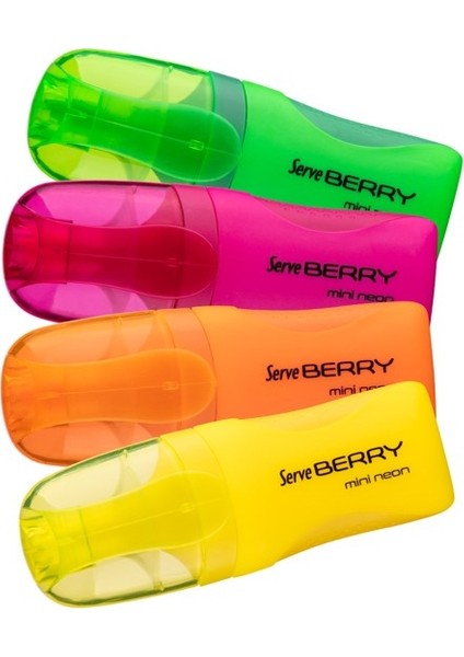 Berry Mini Fosforlu Kalem Neon 4lü Set