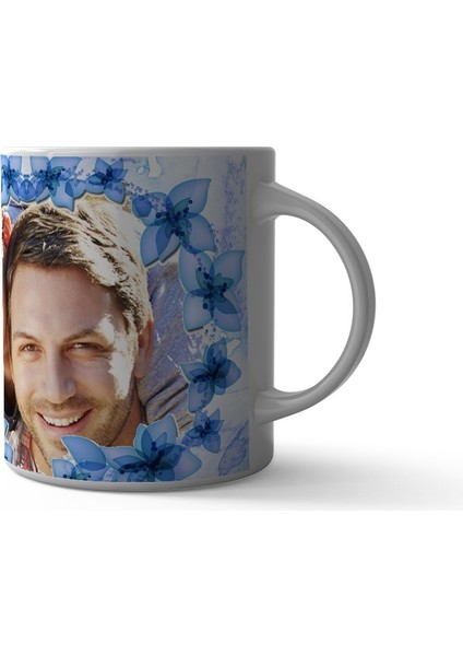 Çiçek Desenli Kişiye Özel Kupa Bardak