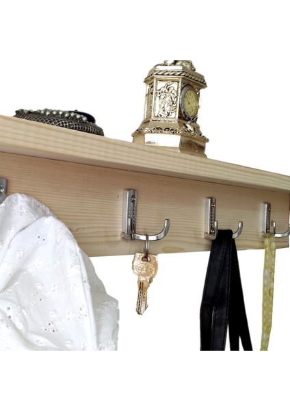 Doğal Ahşap Elbise Duvar Askısı El Yapımı Çam Ağacından Raflı Askılık Dörtlü (Sekizli)Şemsiyelik modelleri