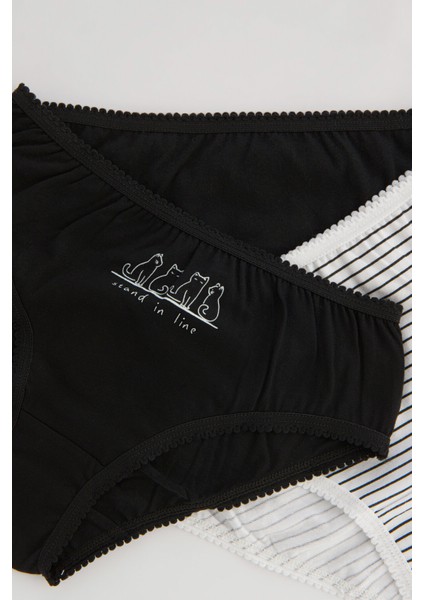 Siyah Beyaz Kız Çocuk Line 3lü Slip Külot indirimleri