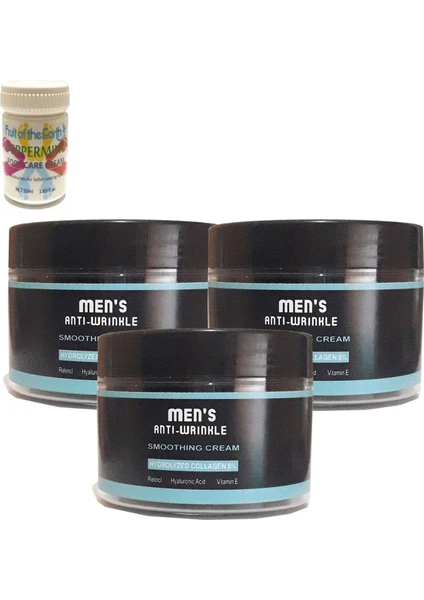 Men's Anti-Wrinkle Smoothing Cream Erkek Yaşlanma Kırışıklık Karşıtı Yenileyici Onarıcı Sıkılaştırıcı Bakım Kremi 100 ml 3 Ad + Foot Care Cream 50ML Ayak Nasır Çatlak Kremi