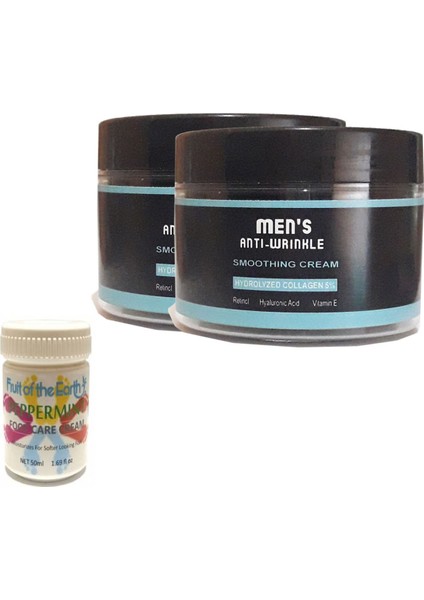 Men's Anti-Wrinkle Smoothing Cream Erkek Yaşlanma Kırışıklık Karşıtı Yenileyici Onarıcı Sıkılaştırıcı Bakım Kremi 100 ml 2 Ad + Foot Care Cream 50ML Ayak Nasır Çatlak Kremi