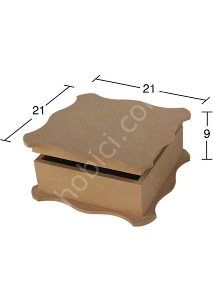 Kare Kutu Ahşap (Mdf) Obje KU207