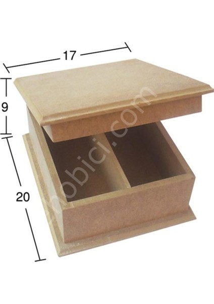 Iki Bölmeli Kutu Ahşap (Mdf) Obje KU221