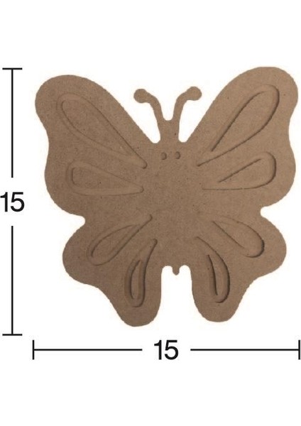 Desenli Kelebek Ahşap Obje 18MM H-61