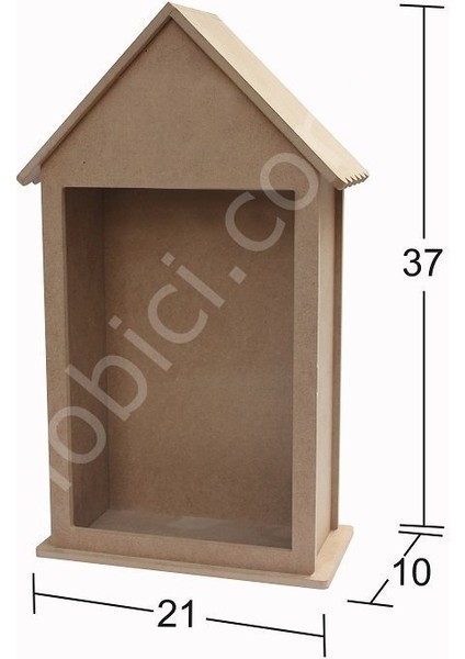 Dekoratif Ev Şeklinde Ahşap Bibloluk (Mdf) Obje L-349