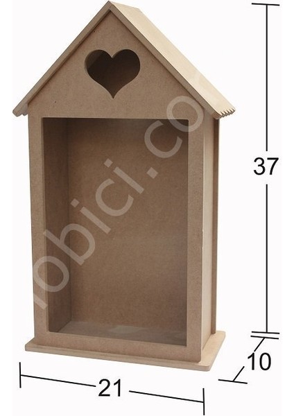 Dekoratif Ev Şeklinde Ahşap Bibloluk (Mdf) Obje L-348
