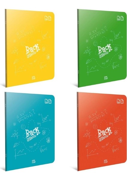 Back A5 80 Yaprak Plastik Kapak Dikişli Defter Çizgili 4 Adet