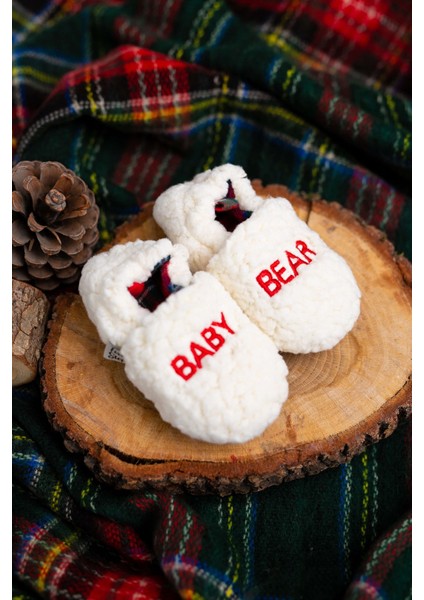 Mama Baby Bear Kürklü Anne-Bebek Panduf Seti Kaydırmaz Taban ile Rahat Kullanım modelleri