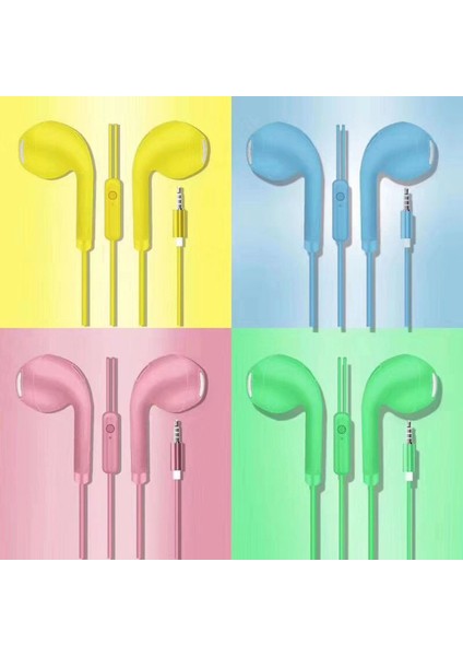 U19 Macaron 1.2 M Evrensel Stereo Müzik Kablolu Kulaklık Kulaklık Mikrofon ile (Yurt Dışından)