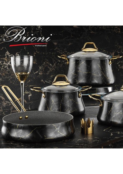 Brioni Marble Tencere Seti 7 Parça