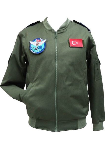 Fly Tshirt Yetişkin ErkekPilot Mont - Yeşil