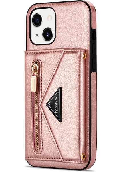 Apple iPhone Çapraz Gövde Tarzı Kart Yuvası Cüzdan Kılıf Uyumlu iPhone 13 (6,1 Inç) (Çift Kamera Versiyonu) (Yurt Dışından)