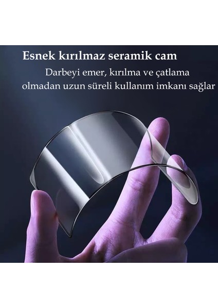 Apple iPhone 13 (6.1") Kırılmaz Cam Tam Kaplayan Parlak Seramik Esnek Ekran Koruyucu