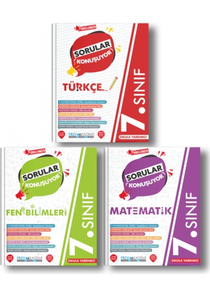 7. Sınıf Sorular Konuşuyor Soru Bankası Türkçe Matematik Fen Bilimleri LGS Seti