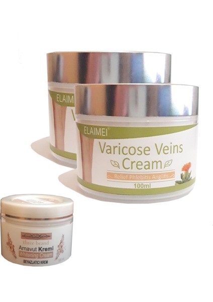 Varicose Veins Cream Variss,,diz,bacak Bakım Kremi 2 Adet + Three Brand Arnavut Aklık Kremi 100 ml