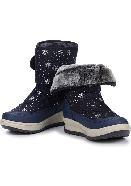 Lp 708090 Kar Desenli Cırtlı Kız Çocuk Kar Bot Ayakkabı Lacivert fiyatları