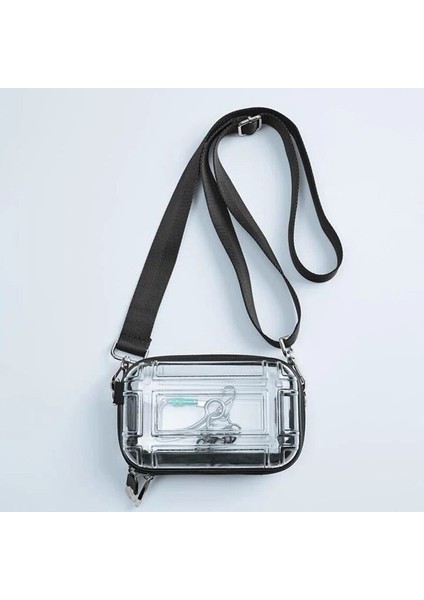 Rahat Küçük Kutu Tasarımcı Çanta Kadın Omuz Crossbody Çanta Yeni Moda Şeffaf Geniş Omuz Askısı Çanta (Yurt Dışından)