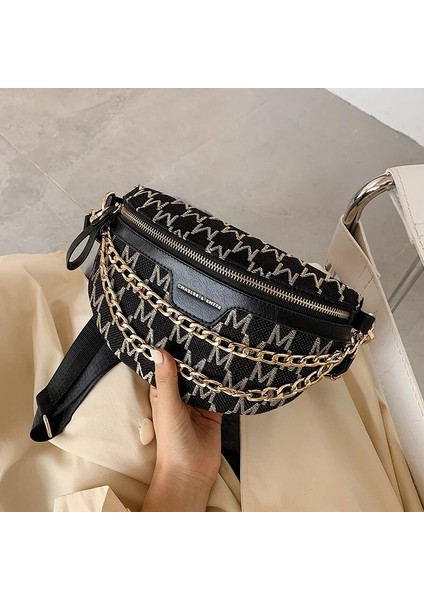 Katı Renk Zinciri Kadınlar Içın Küçük Fanny Paketleri Kış Modası Bel Paketleri Kadın Telefon Çantaları Kadınlar Göğüs Çantaları (Yurt Dışından) modelleri