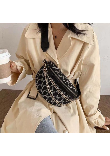 Katı Renk Zinciri Kadınlar Içın Küçük Fanny Paketleri Kış Modası Bel Paketleri Kadın Telefon Çantaları Kadınlar Göğüs Çantaları (Yurt Dışından) fırsatları