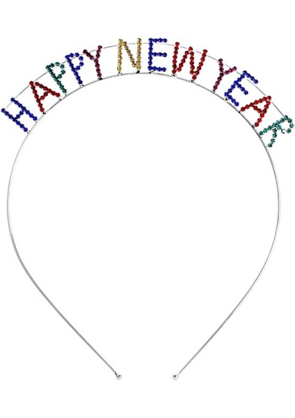 Happy New Year Yılbaşı Renkli Taşl Partiı Taç