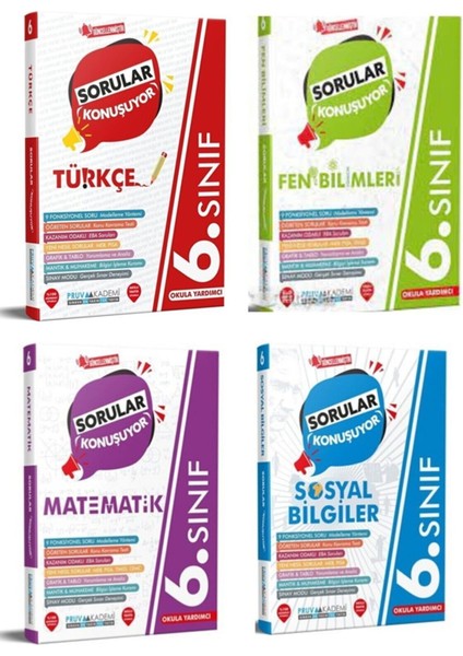 6. Sınıf Sorular Konuşuyor Soru Bankası Türkçe Matematik Fen Bilimleri Sosyal Bilgiler LGS Seti