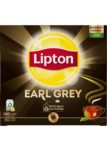 Earl Grey Süzen Poşet Bergamot Aromalı Siyah Çay 100'lü