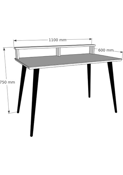 Kelly Doğal Ahşap Çalışma Masası Meşe Renk