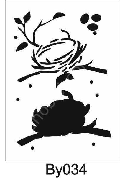 BY-034 Boyutlu Desen Stencil Şablon 21 x 30 cm