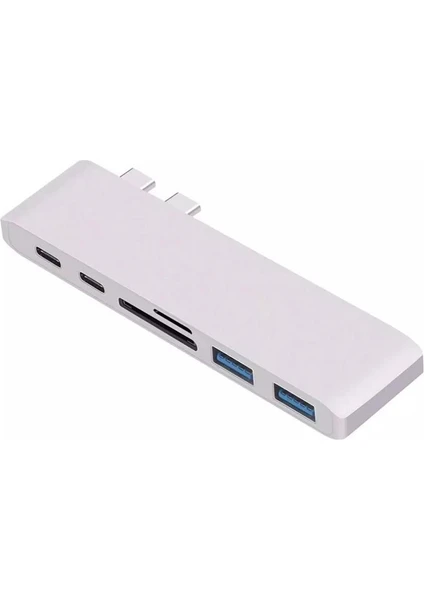 7in1 Type-C To PD 2xUSB Type-C HDTV Sd Tf Dönüştürücü Adaptör