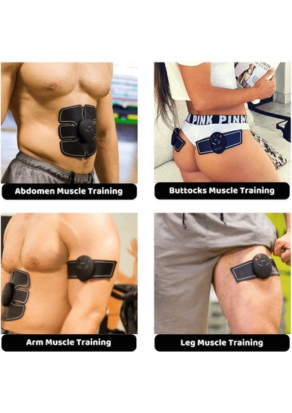 Ems Kablosuz Kas Stimülatörü Kas Toneri Vücut Kas Fitness Tonlama Kemeri Eğıtmen Karın Abs Kol Stimülatörü(Yurt Dışından)