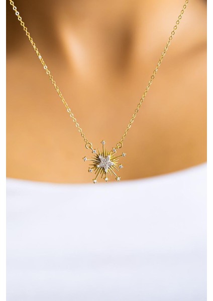 Tektaş Detaylı Yıldız Altın Kolye