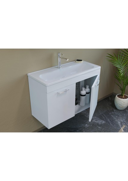 Bafa 80 cm Mdf Banyo Dolabı Alt Modül ve Lavabo