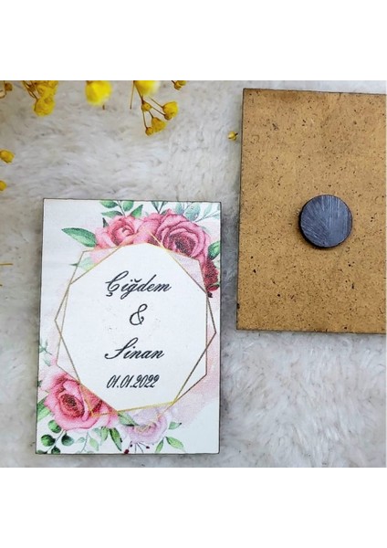 30 Adet Nikah Likleri Ahşap Magnet 2
