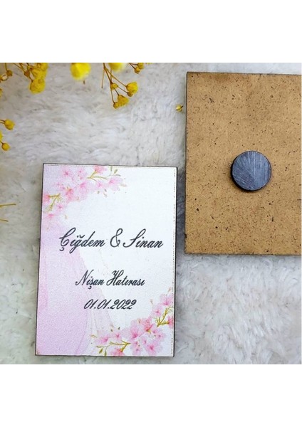 30 Adet Nikah Likleri Ahşap Magnet 3
